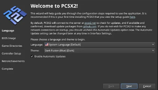 PS2 BIOS Configuring BIOS in First-Time Setup Wizard