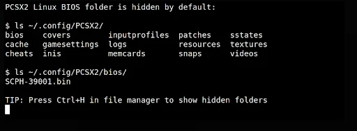 PS2 BIOS Linux BIOS Folder Not Visible